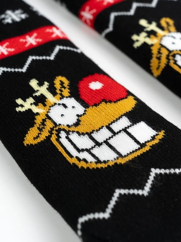 United Labels Socken 'Hüttensocken Ralph Ruthe Rentier Rudi'‌‌‌‌‌‌‌‌ in Schwarz