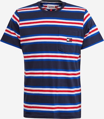 Tricou de la Tommy Jeans pe albastru: față