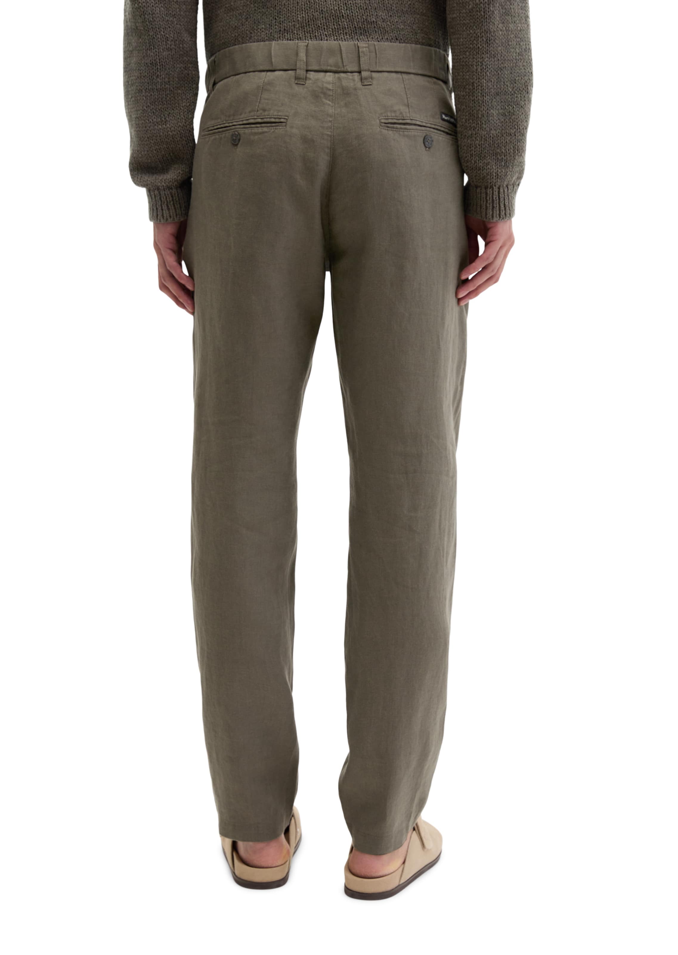 Marc O'Polo Tapered Bandplooibroek 'Osby' in Bruin