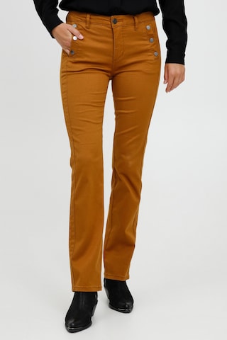 Fransa Slim fit Pants 'FRLOMAX' in Brown: front