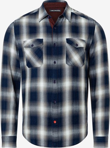 TIMEZONE Button Up Shirt in Blue: front