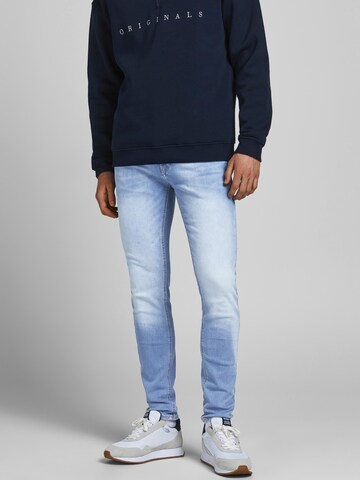 Skinny Jean 'Liam' JACK & JONES en bleu : devant