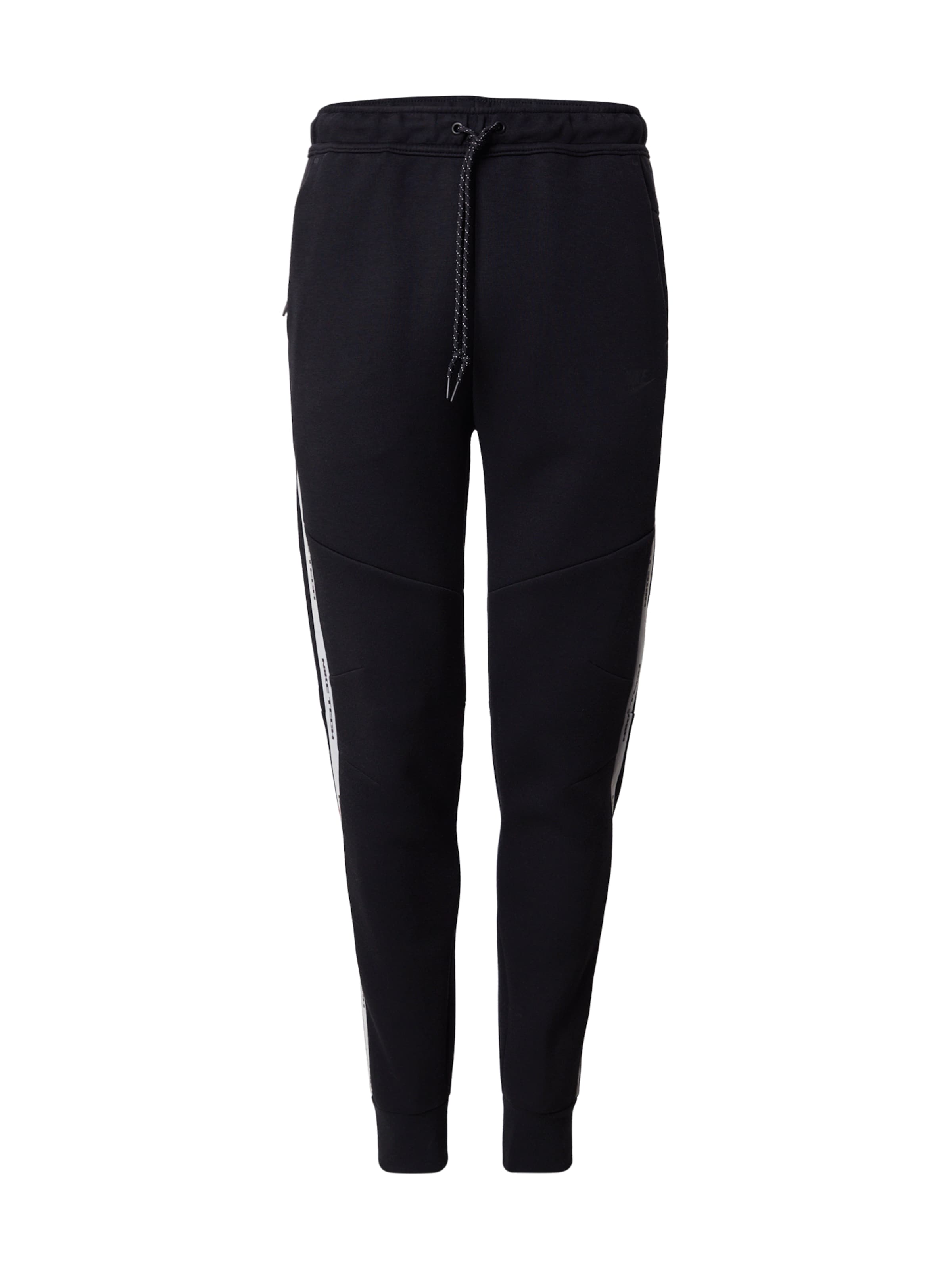 Nike Sportswear Ozke Hlače 'TECH FLC' | črna barva: sprednja stran