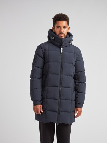 Manteau d’hiver ' EZ Boxed Puffer Matt ' JACK1T en bleu : devant
