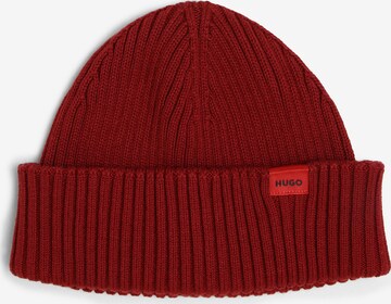 HUGO Beanie ' Xishon ' in Red: front