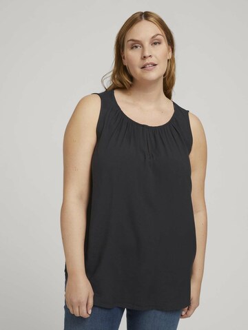 Tom Tailor Women + Blouse in Zwart: voorkant