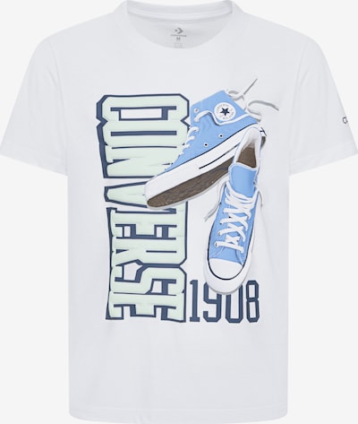 CONVERSE Majica u akvamarin / svijetloplava / bijela, Pregled proizvoda
