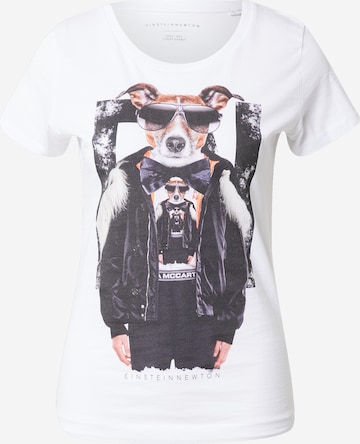 EINSTEIN & NEWTON T-Shirt 'Bomber Dog' in Weiß: predná strana