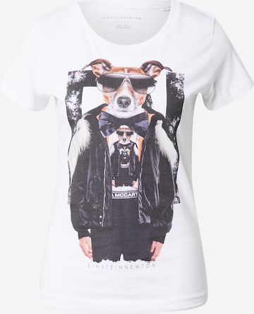 EINSTEIN & NEWTON Shirt 'Bomber Dog' in Wit: voorkant