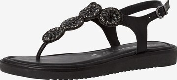 TAMARIS T-Bar Sandals in Black: front