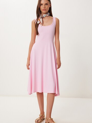 Happiness İstanbul Šaty - Ružová: predná strana