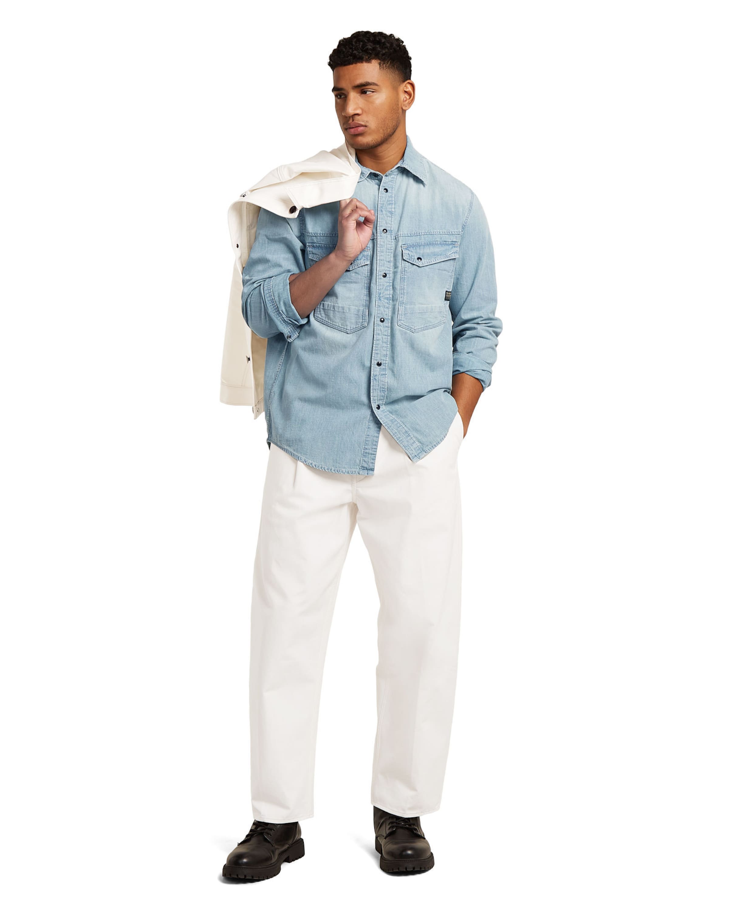 G-STAR Regular fit Business shirt 'Dakota Shirt Long Sleeve' in Blue