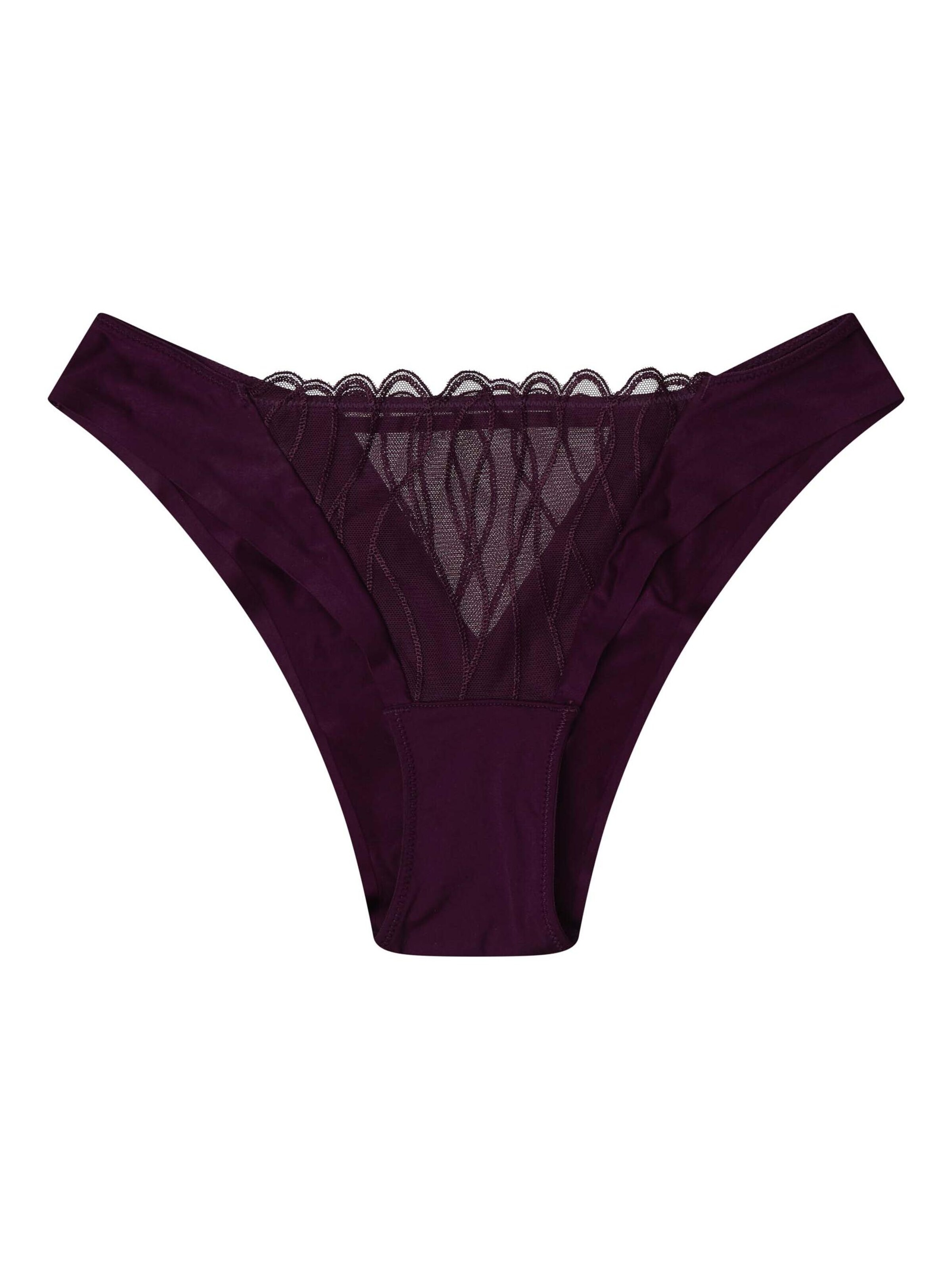 Panty 'Slip Olyvia, feine Stickerei, zarte Rüschen, florales Muster S' di ESOTIQ in lilla