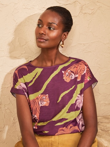 T-shirt love & roses en violet