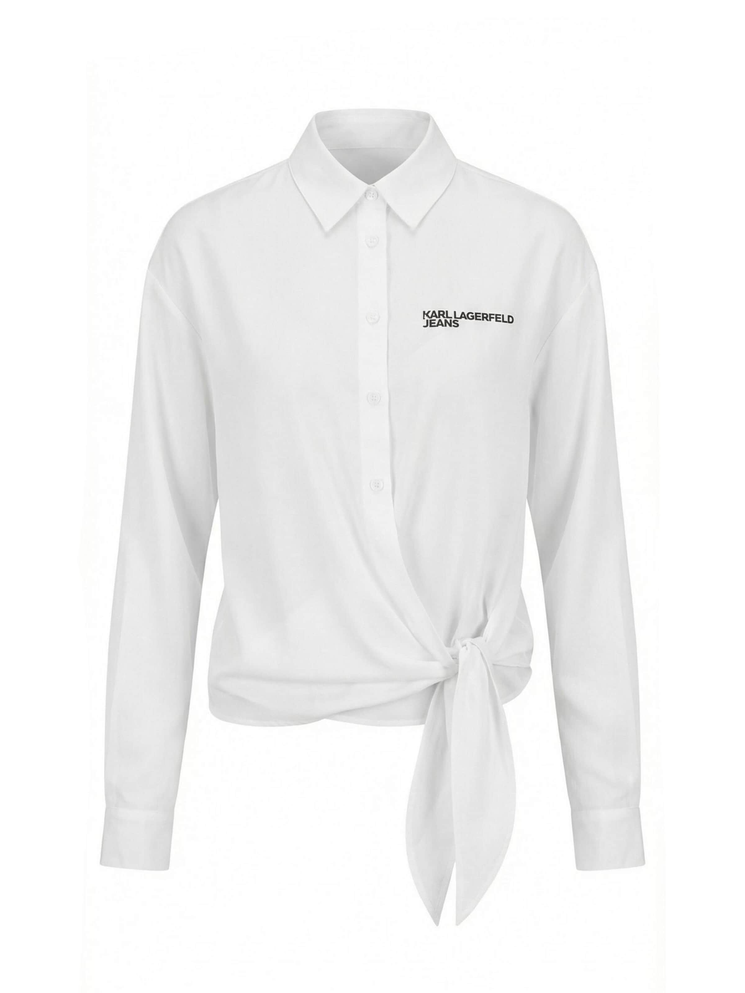 Camicia da donna 'KLJ Tied Blouse B1W11026' di KARL LAGERFELD JEANS in bianco: frontale
