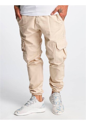 Effilé Pantalon cargo 'Kindou' DEF en beige : devant