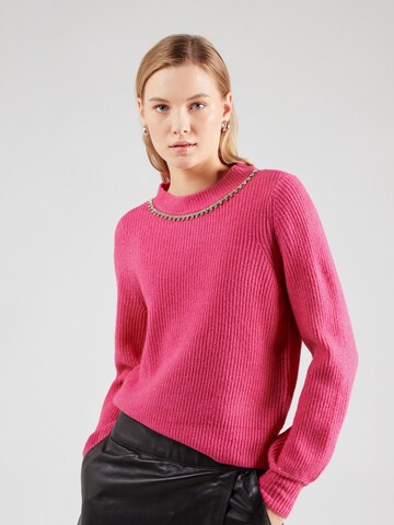 Pull-over 'ONLGAIDA' ONLY en rose : devant