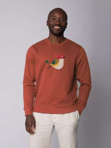 Sweat-shirt ' Vogel ' Watapparel en marron : devant