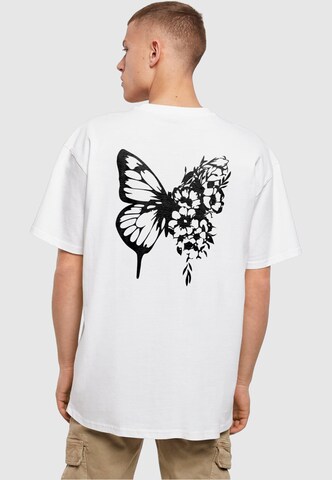 T-Shirt 'Flowers Bloom Heavy' Merchcode en blanc