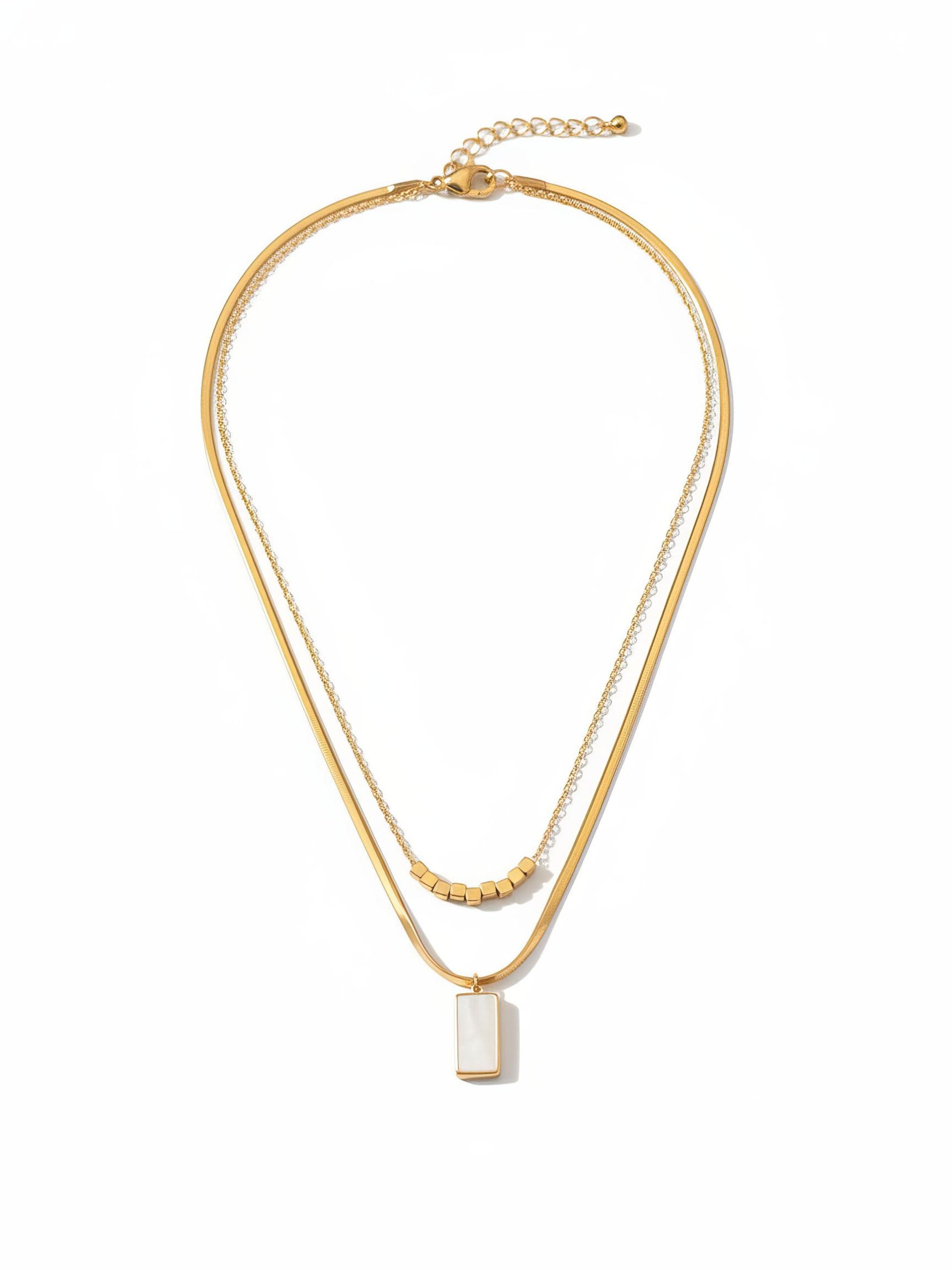 Nemomatheo Necklace 'Urban Mirror' in Beige: front