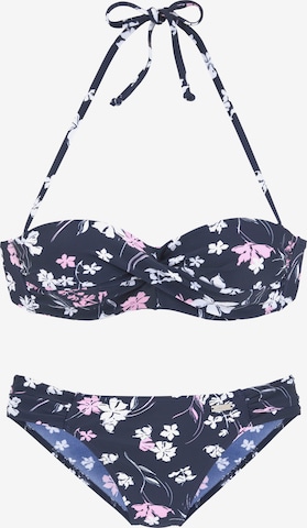 mėlyna LASCANA Bandeau Bikinis: priekis