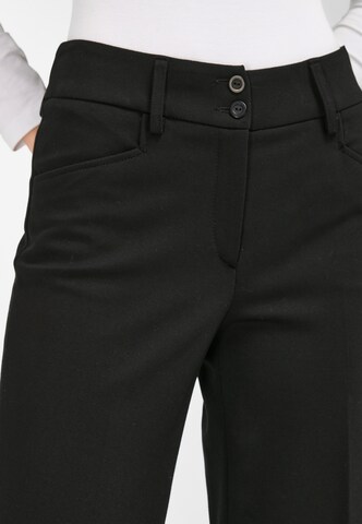 Peter Hahn Boot cut Pleated Pants 'Cornelia' in Black