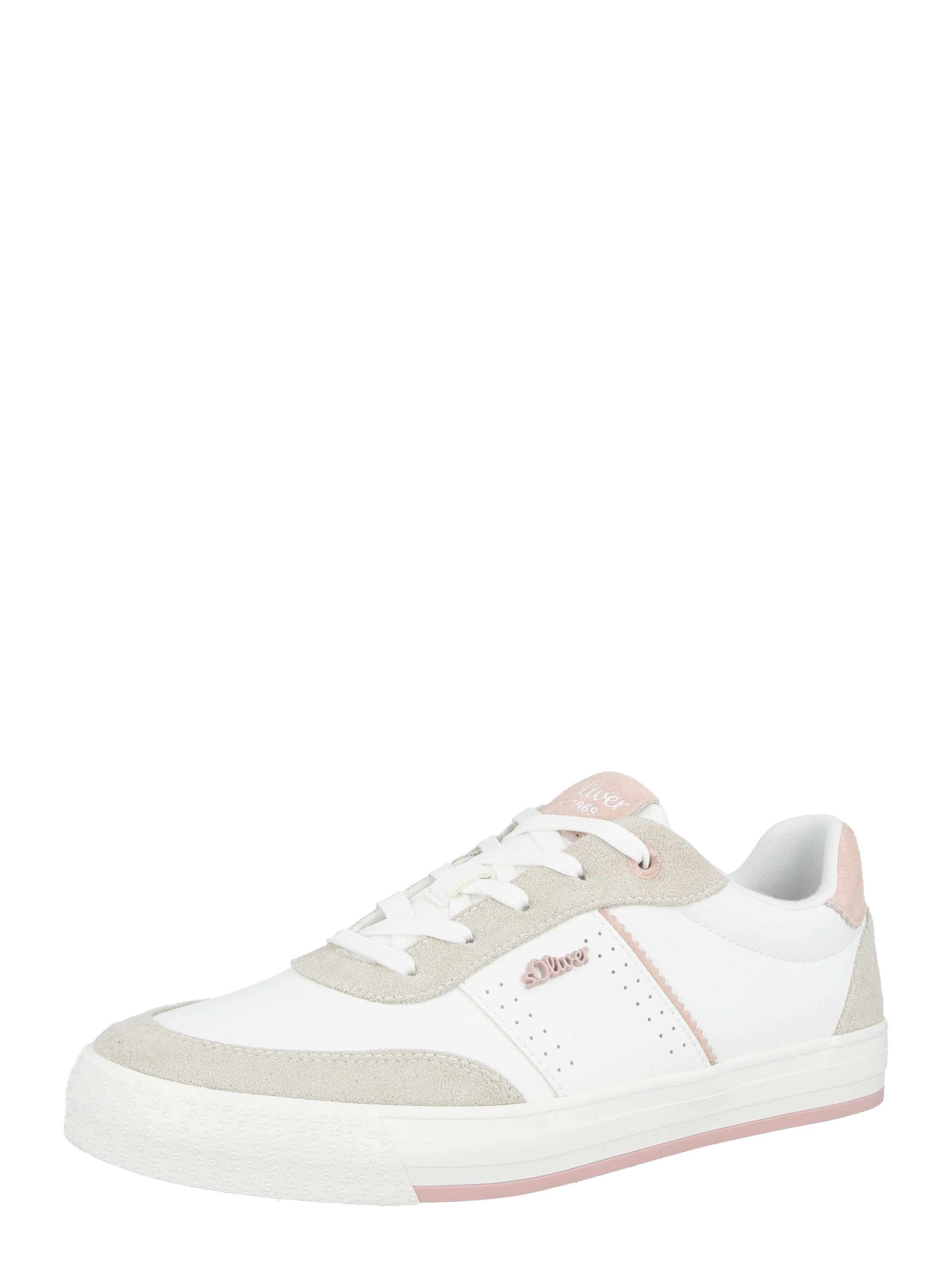 s.Oliver Σνίκερ χαμηλό σε λευκό: μπροστά