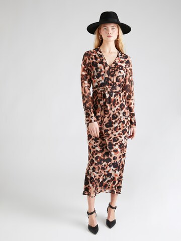 Karen Millen Evening dress 'Georgette' in Brown: front