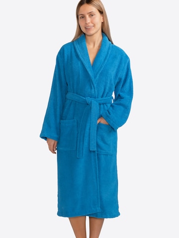 celodoro Long Bathrobe 'Home & Spa Collection' in Blue: front