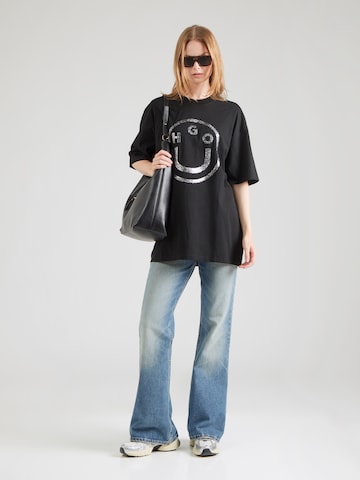 HUGO - Camisa oversized em preto