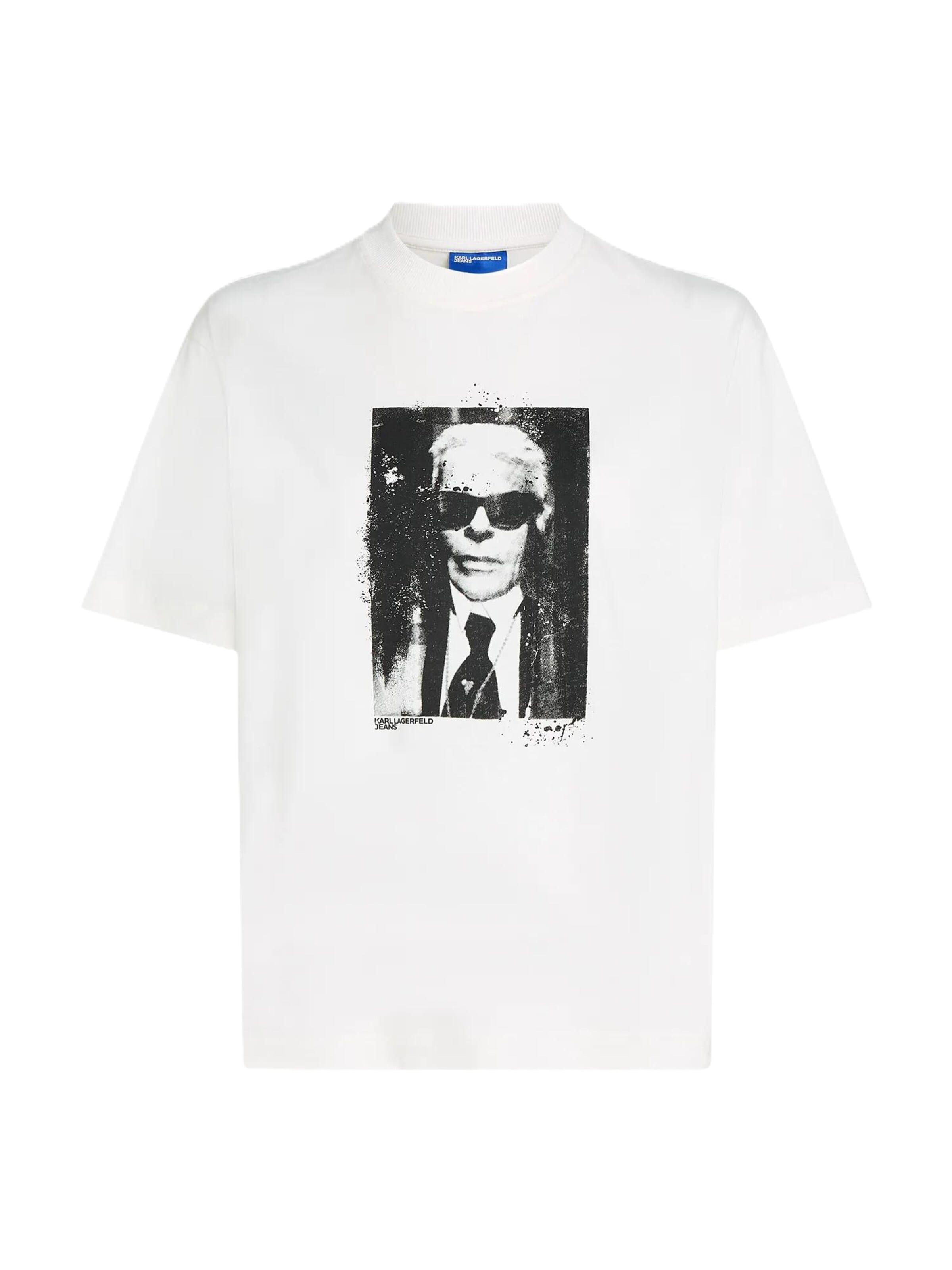 KARL LAGERFELD JEANS Majica | bela barva: sprednja stran
