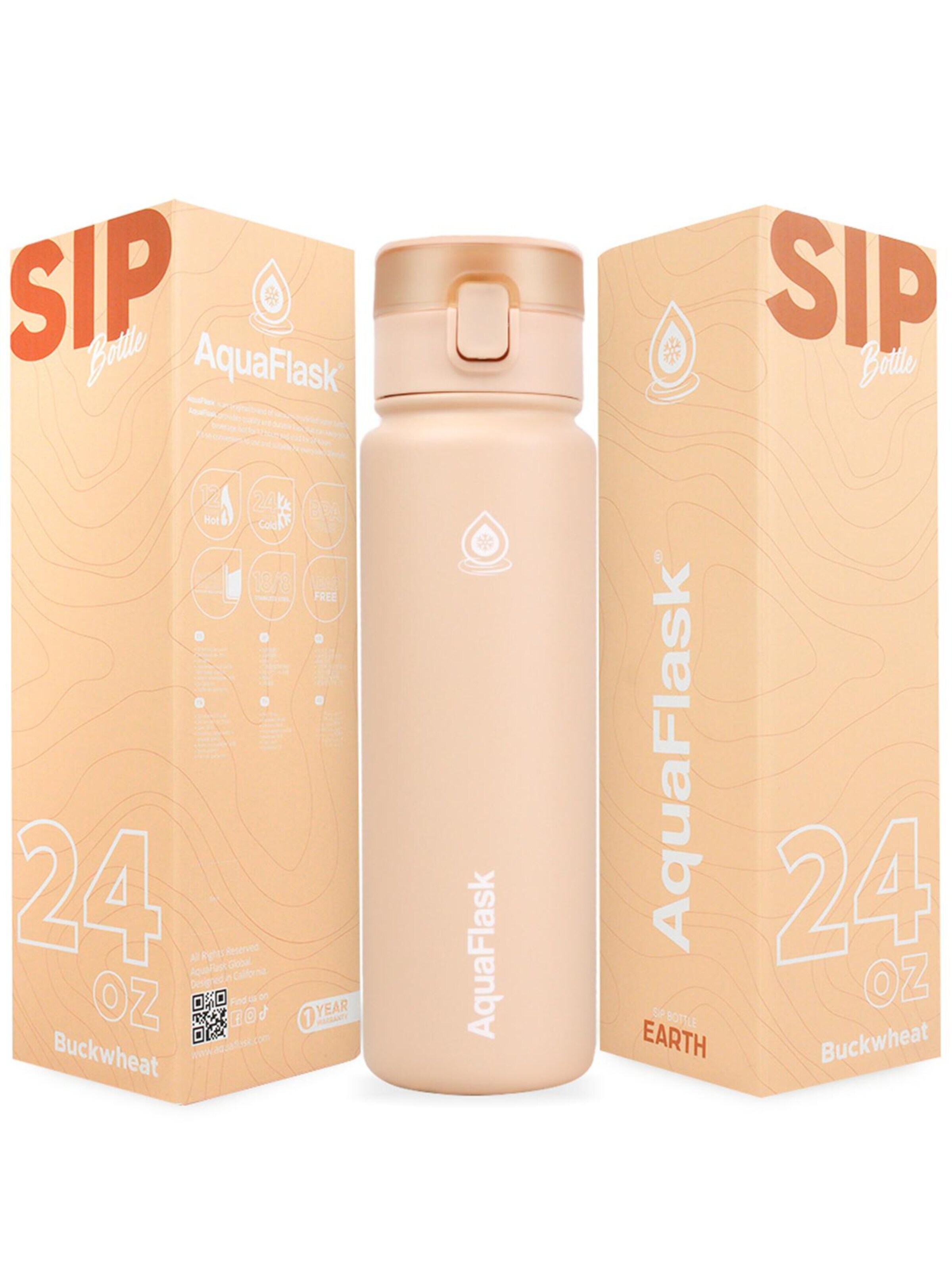 AquaFlask Láhev na vodu 'AquaFlask Termoláhev EARTH COLLECTION 720 ml' – béžová