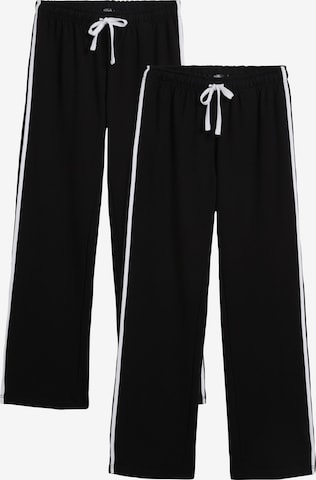 Regular Pantaloni de la bonprix pe negru: față