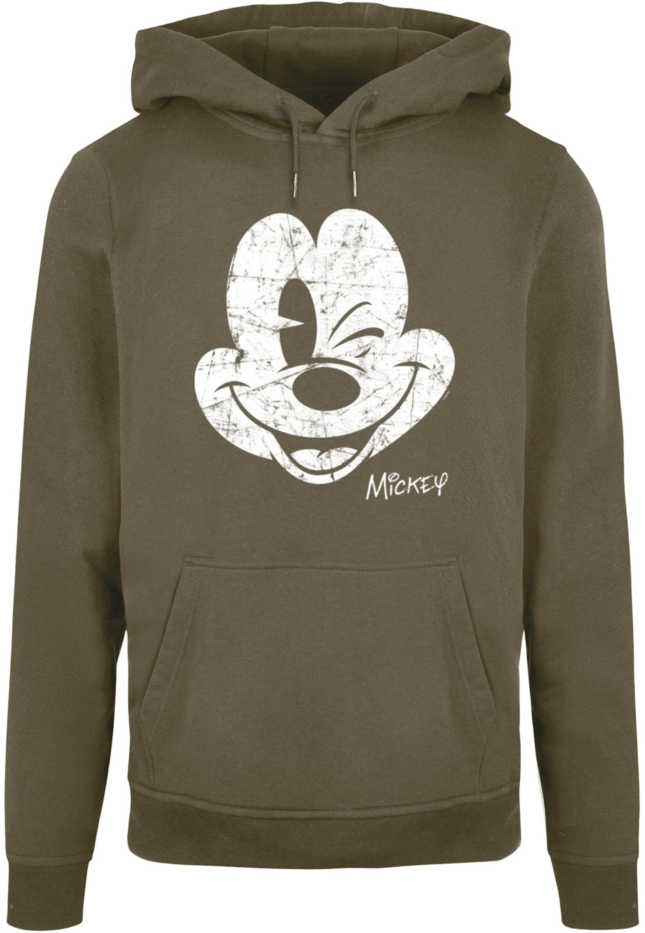 Sweat-shirt 'Mickey Mouse - Distressed' ABSOLUTE CULT en vert : devant