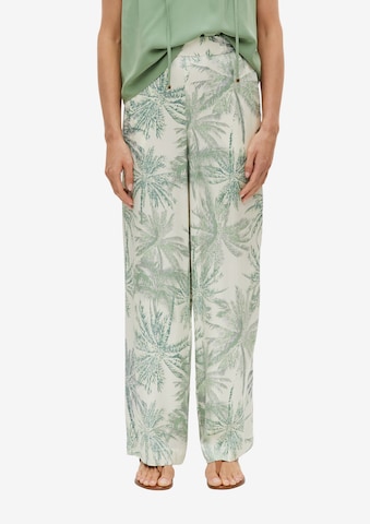 s.Oliver BLACK LABEL Wide Leg Housut värissä beige: etupuoli