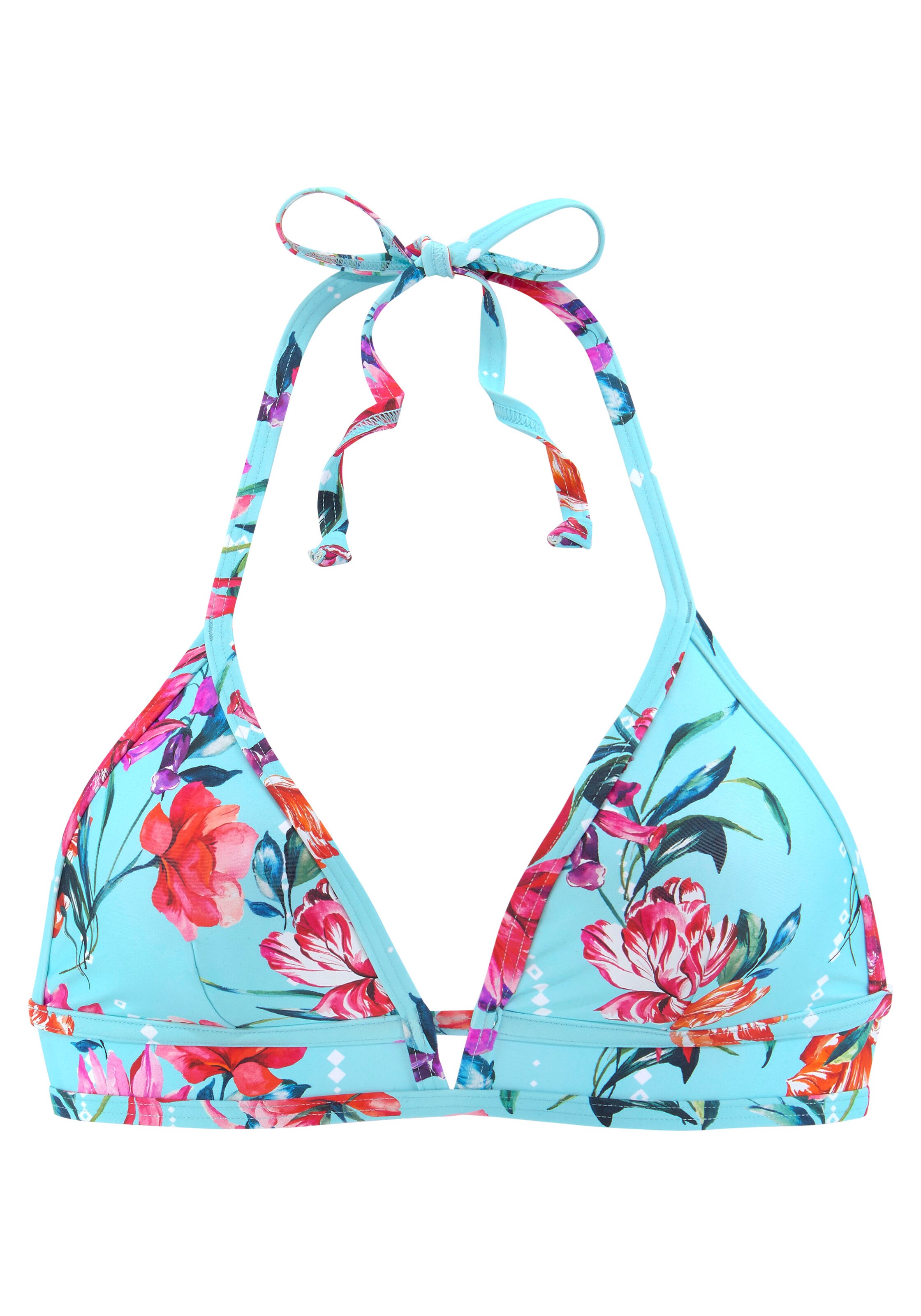 SUNSEEKER Triangle Bikini top in Blue: front