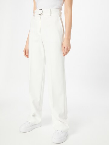 HUGO Spodnie w kant 'Huglia' w kolorze biały: przód