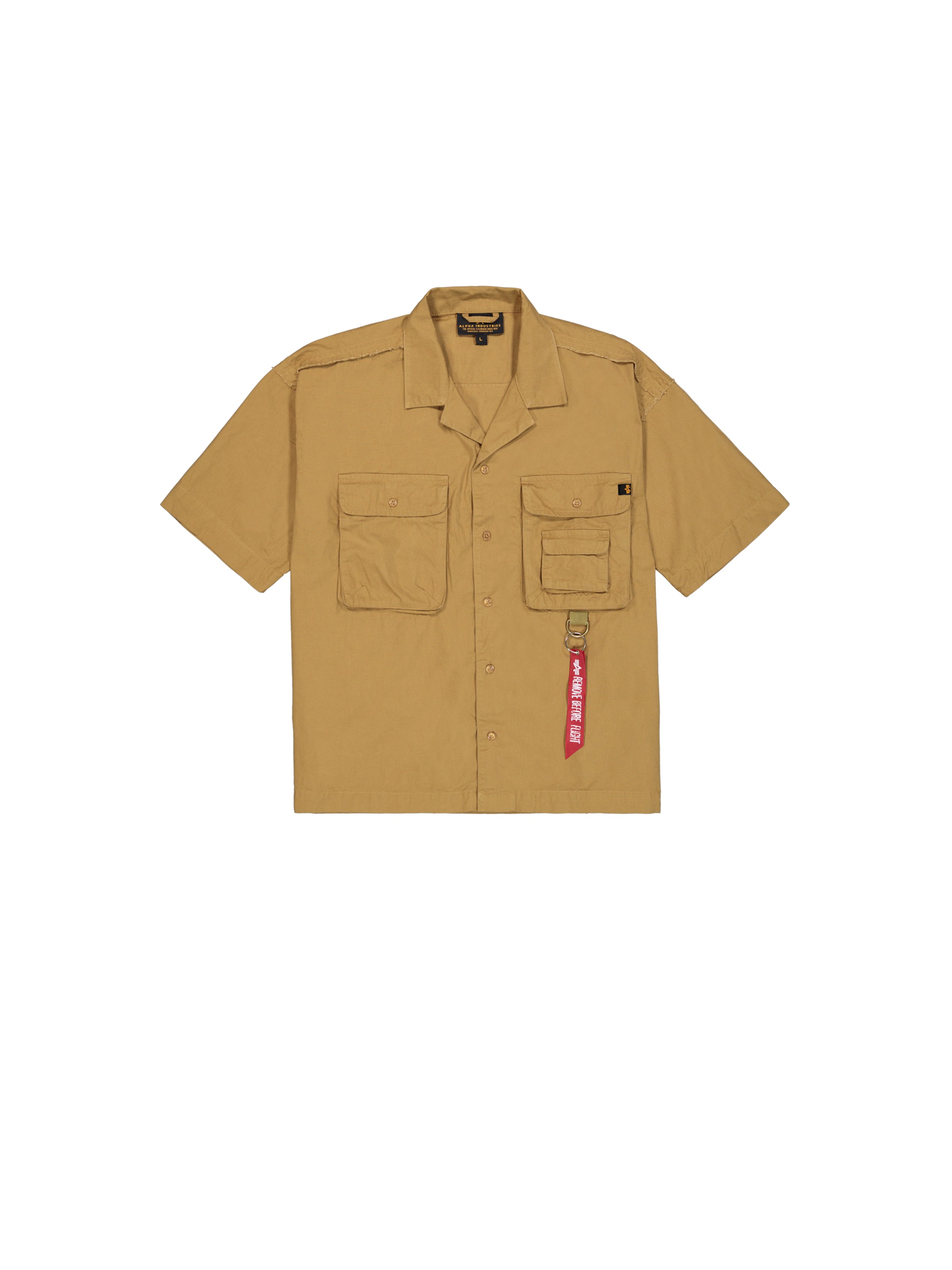 Regular fit Camicia 'Aloha Safari' di ALPHA INDUSTRIES in giallo: frontale