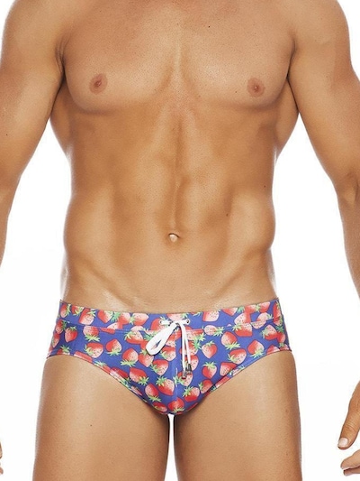 BIMONI Athletic Swim Trunks 'Badeslip Erdbeer' in Mixed colors, Item view