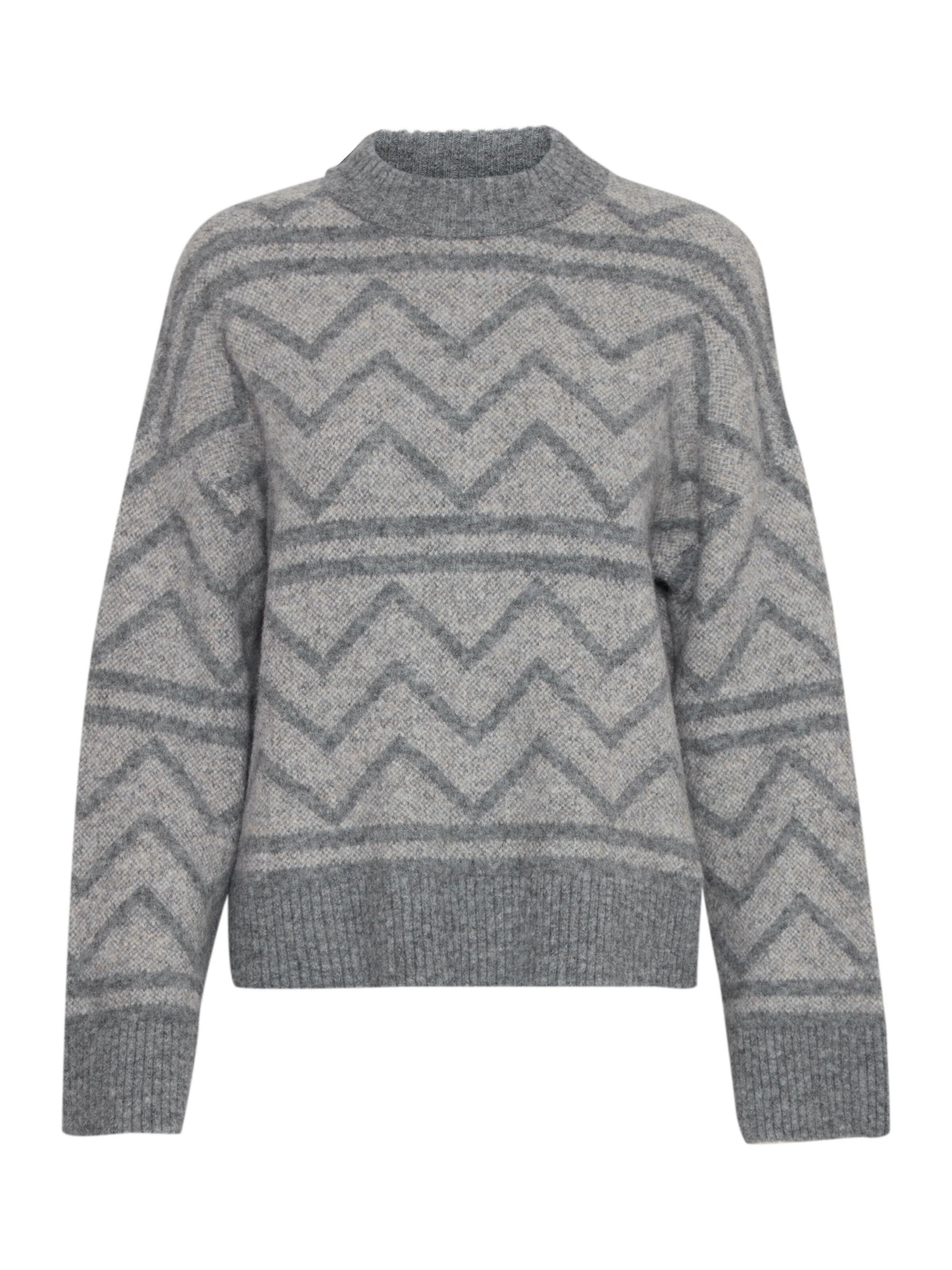 b.young Pullover 'Omea' in Grau: Vorderseite