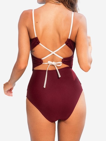 Cupshe Bandeau Badeanzug in Rot