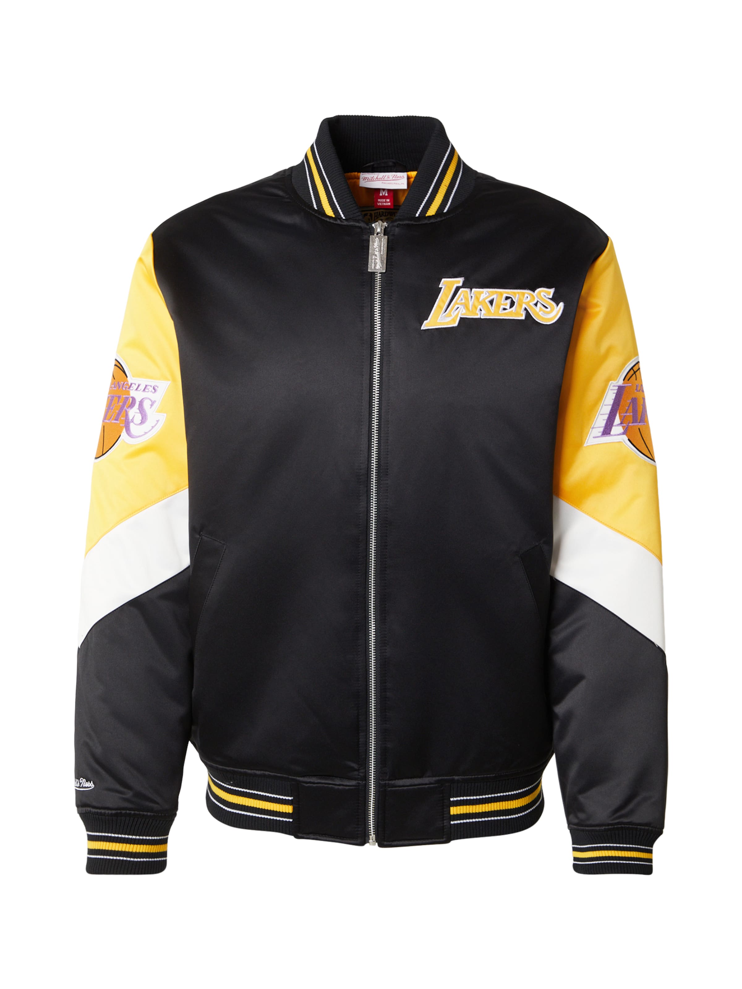 Mitchell & Ness Демисезонная куртка 'NBA THROW IT BACK LAKERS' в Желтый / Лавандовый / Черный / Белый, Обзор товара