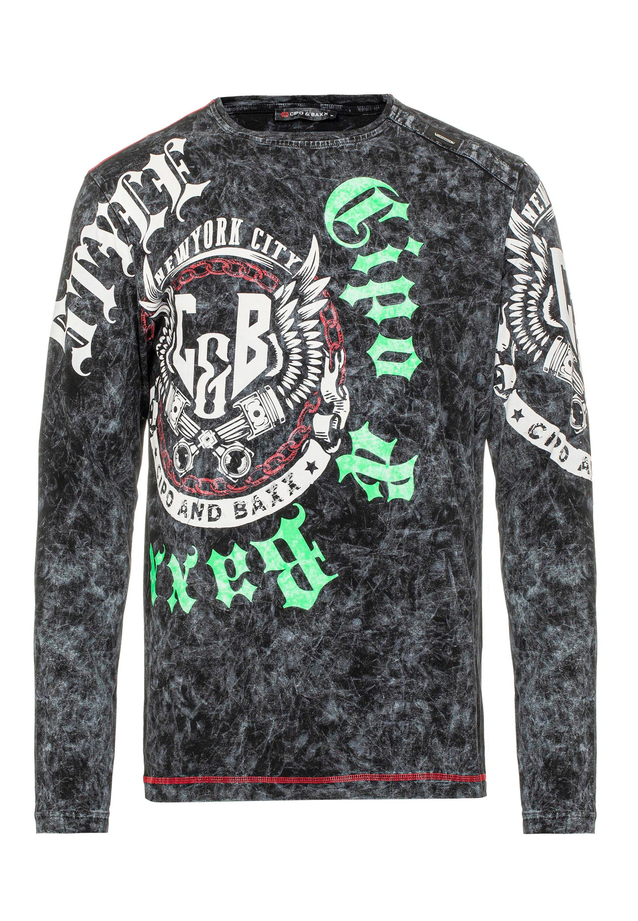 T-Shirt CIPO & BAXX en noir : devant