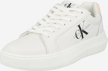 Baskets basses Calvin Klein Jeans en blanc : devant