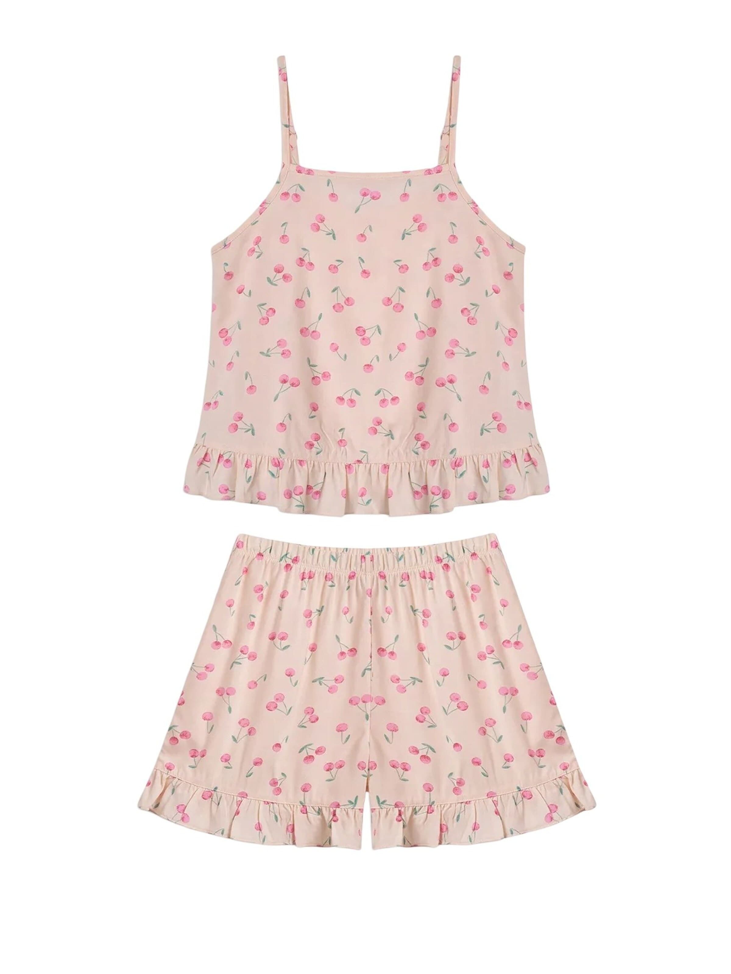 Penti Pyžamo 'PENTI Mädchen-Pyjama-Set Pinky Kiraz mit kurzen Ärmeln' – pink