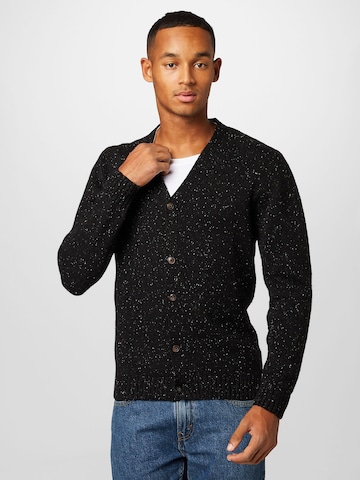 Clean Cut Copenhagen Knit Cardigan 'Otto' in Black: front