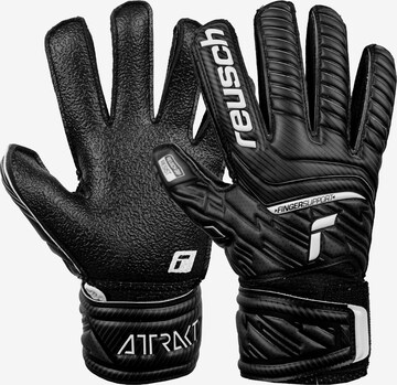 REUSCH Athletic Gloves 'Attrakt Resist Finger Support Junior' in Black: front