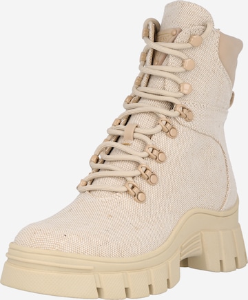 GUESS Lace-Up Ankle Boots 'Hearly' in Beige: front