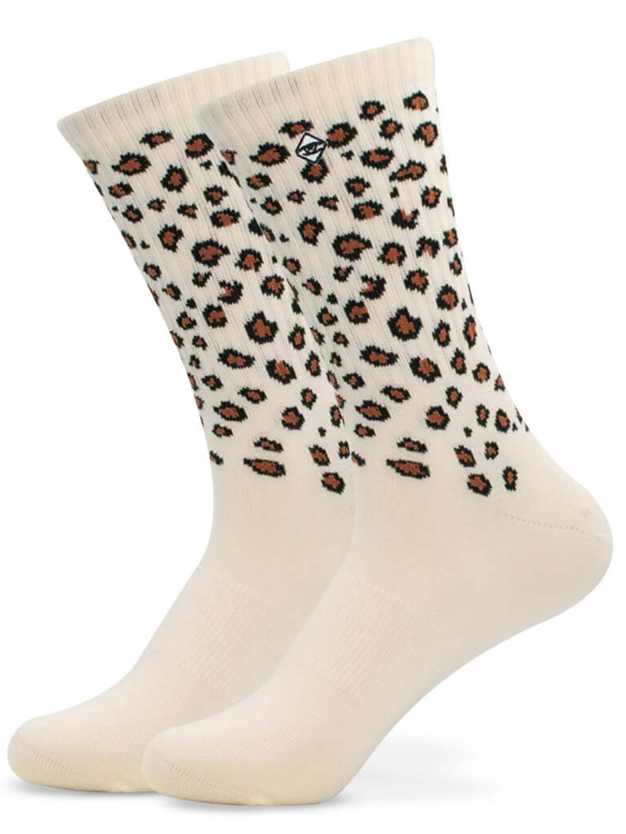 J.Clay Socks 'Leopard' in Beige: front