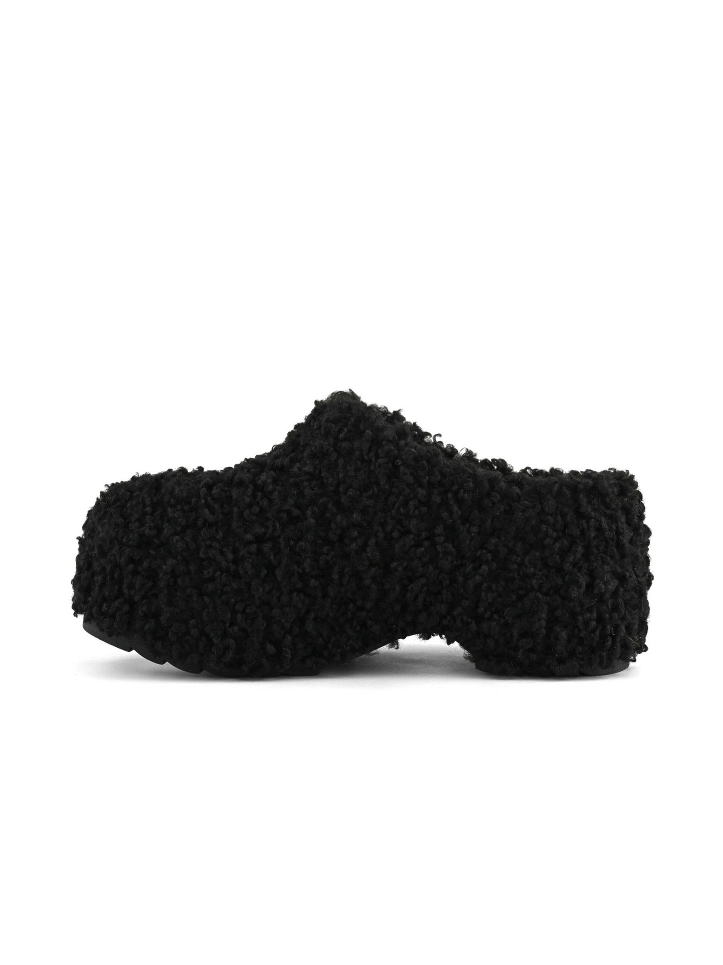 COLORS OF CALIFORNIA - Socas ' Teddy fur clog ' em preto: lateral